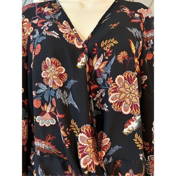 Signature Studio Womens Small Top Floral Sheer - Picture 3 of 7